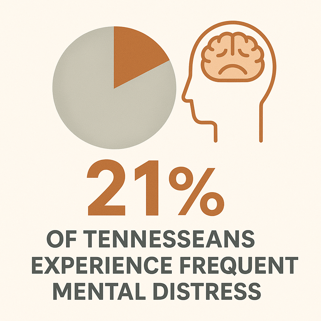 21% of Tennesseans experience frequent mental distress