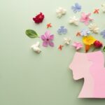 Mental Health figure with flowers above
