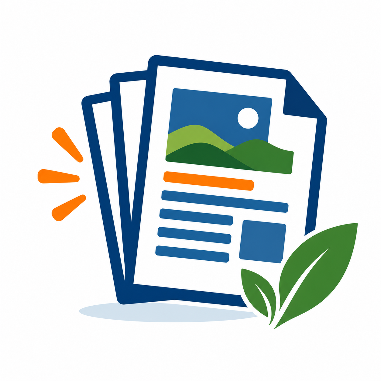 icon of a stack of three handouts 